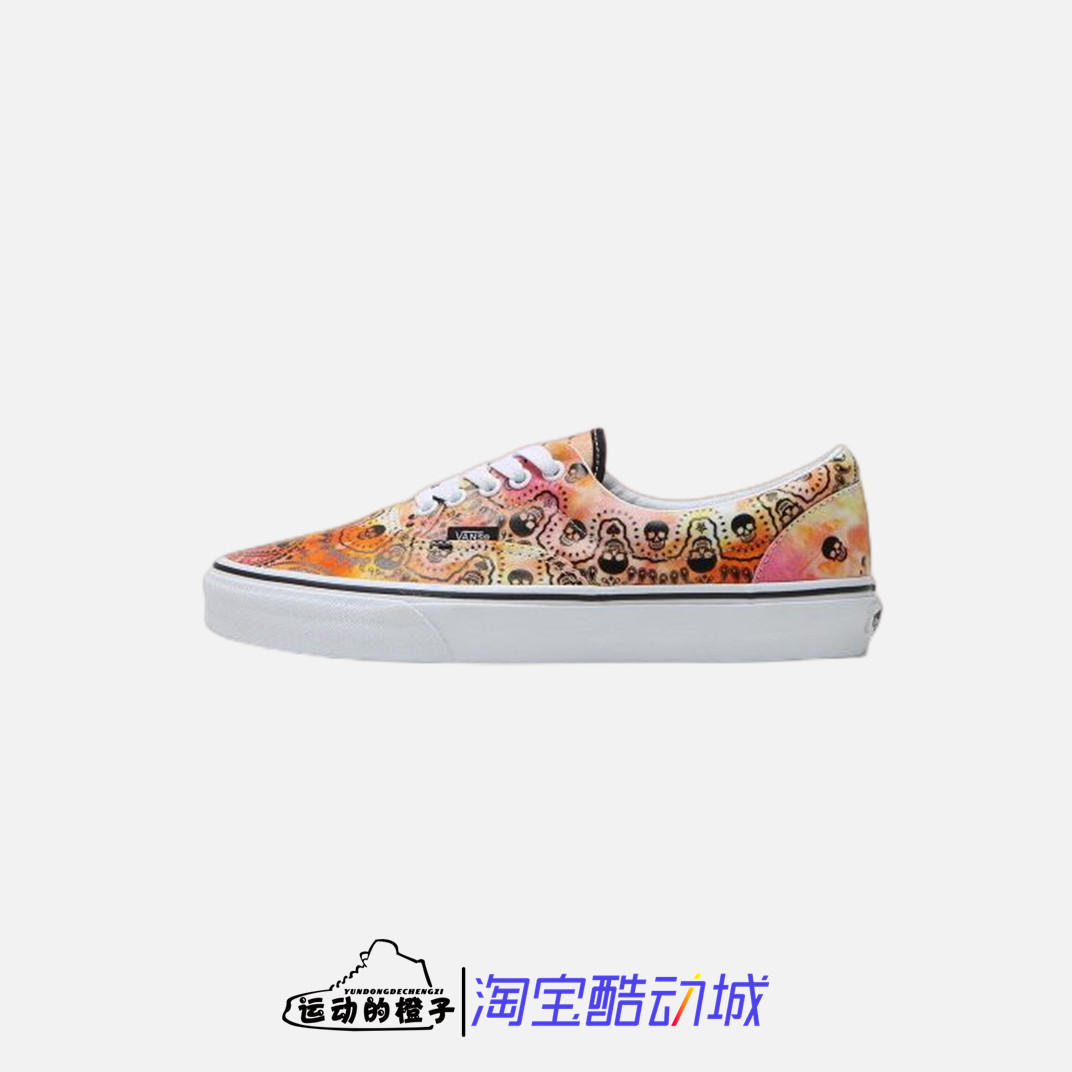vans era 骷髅头涂鸦印花 女子低帮帆布休闲板鞋 vn0a54f14fk