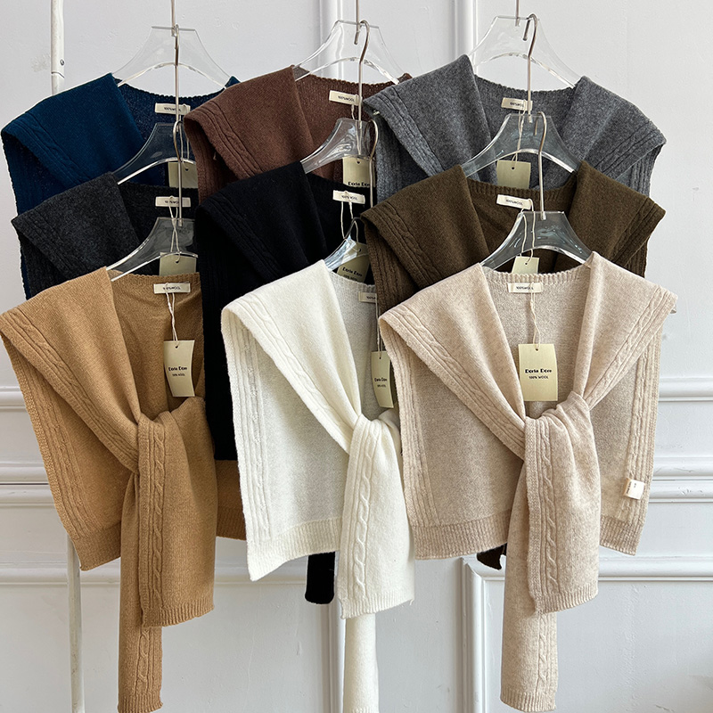 高阶纯色羊毛外搭披肩女高端衬衫