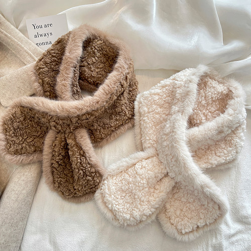 NikkiHaley女羊羔绒保暖围脖