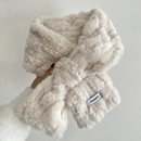 小围巾护颈 百搭交叉毛领短款 软呼呼毛绒围脖纯色加厚保暖韩版 冬季