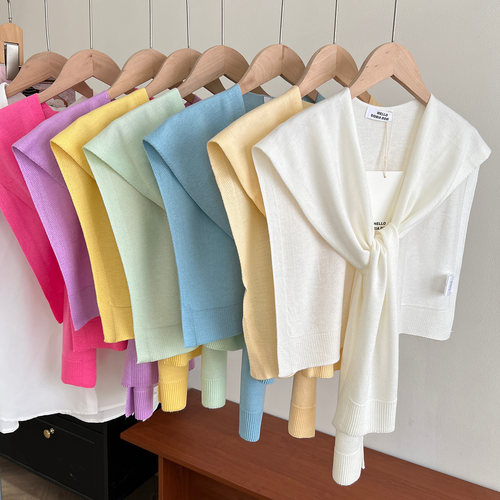 夏天多巴胺薄款外搭小披肩屁帘女