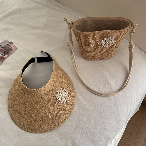 夏天海边度假风沙滩包包帽子女