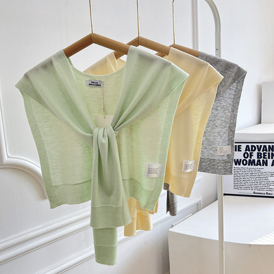 NikkiHaley韩版纯色外搭披肩