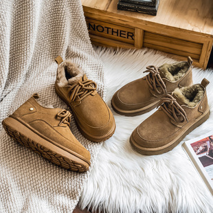 3880男士雪地靴冬季保暖加绒加厚厚底增高短靴棉鞋情侣严寒棉鞋