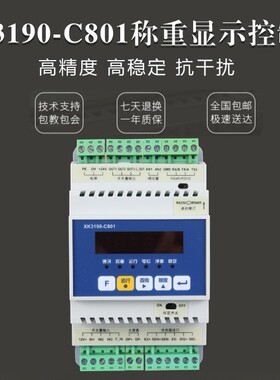 上海耀华XK3190-C801导轨式仪表4-20ma模拟量通讯485变送器0-10v