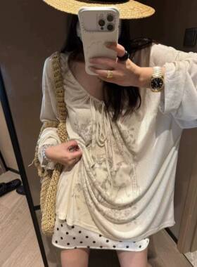 长袖T恤女夏季宽松防晒罩衫上衣