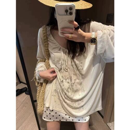 长袖T恤女夏季宽松防晒罩衫上衣