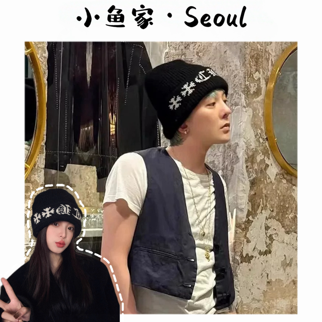 【DG的帽子】韩风图画粗针加厚提花帽子护耳保暖大头围冷帽毛线帽