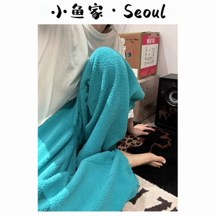 百搭显瘦两穿卫裤 韩风双面绒羔羔毛可束脚休闲裤 双面暖绒