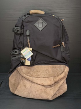 现货 VISVIM BALLISTIC 20L 意大利做旧牛皮底 双肩背包 书包