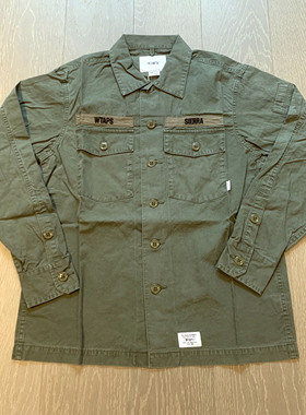 现货 WTAPS BUDS LS 02/SHIRT.COTTON.GABAD INE 18SS 两袋衬衫