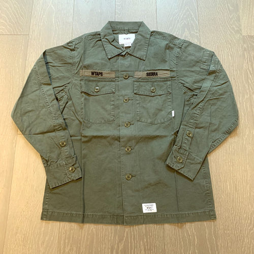 现货 WTAPS BUDS LS 02/SHIRT.COTTON.GABAD INE 18SS 两袋衬衫