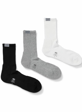 MADNESS 3 IN 1 PACK SOCKS 22AW 灰标三双装纯色粗针长袜余文乐