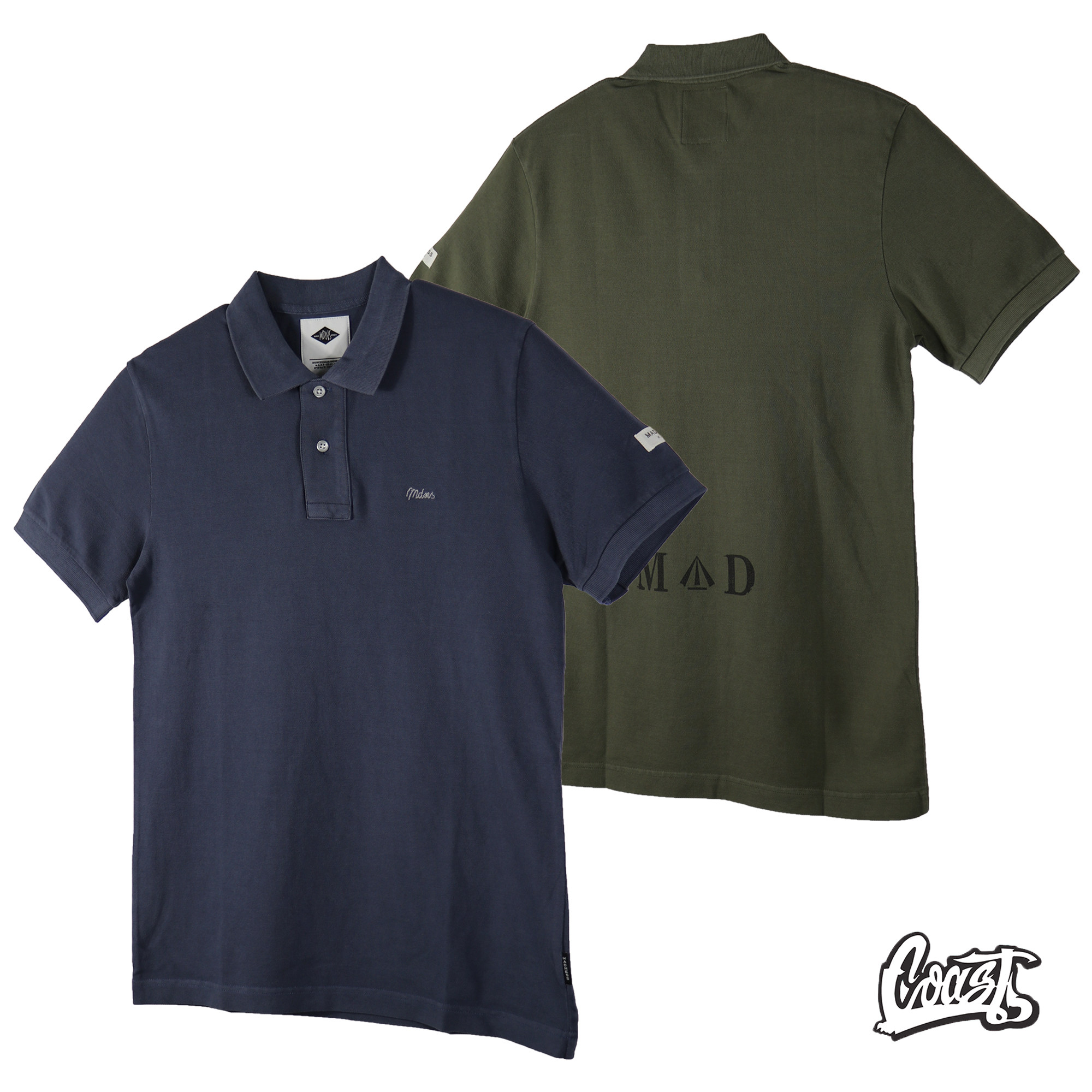 MADNESS MAD POLO TEE 水洗字母刺绣印花立领POLO衫余文乐短袖T恤