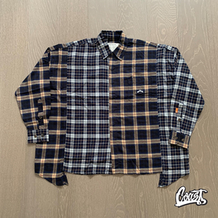 MADNESS PATCH CHECKED SHIRT 格子拼接长袖衬衫日本面料 余文乐