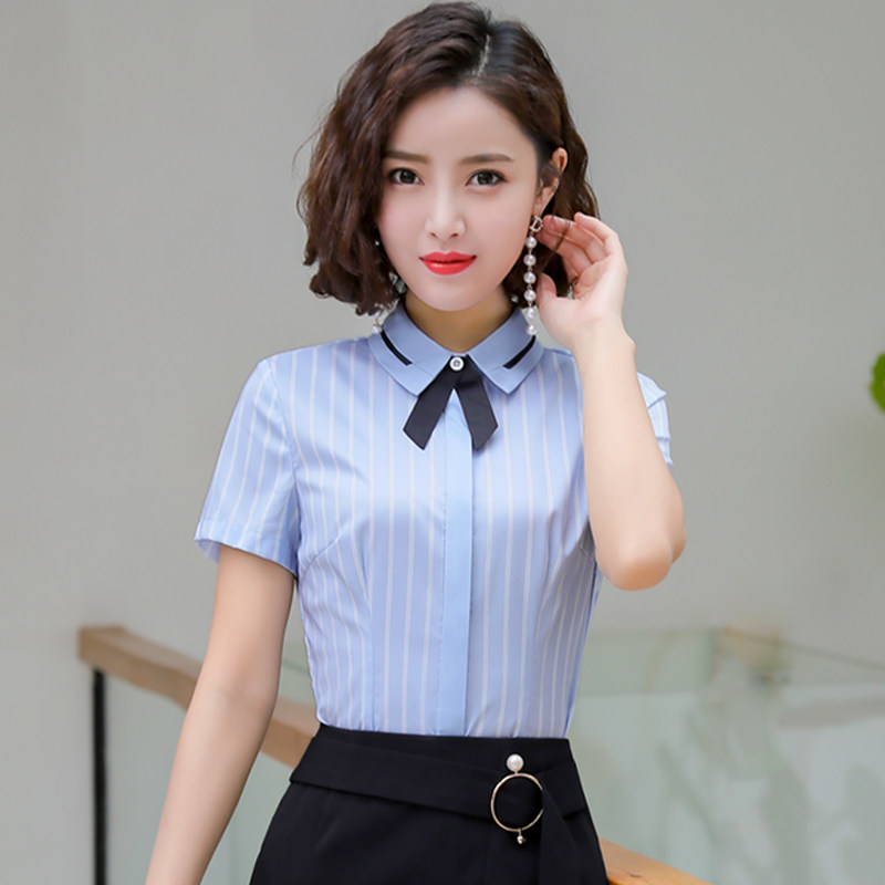 酒店工作服女夏装前台收银火锅店餐饮饭店领班前厅服务员短袖衬衫