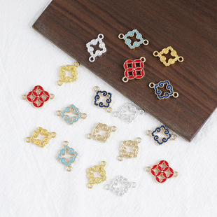 合金电泳保色祥云十字流苏吊牌diy古风汉服新娘头饰步摇发簪配件