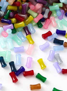 20颗6x12mm竹节珠琉璃珠子diy手链散珠古风发簪流苏耳环手工材料