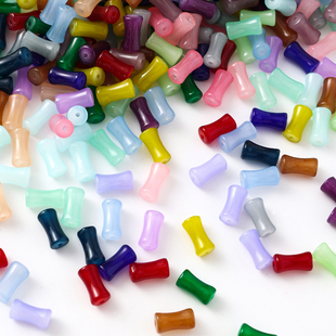 20颗6x12mm竹节珠琉璃珠子diy手链散珠古风发簪流苏耳环手工材料