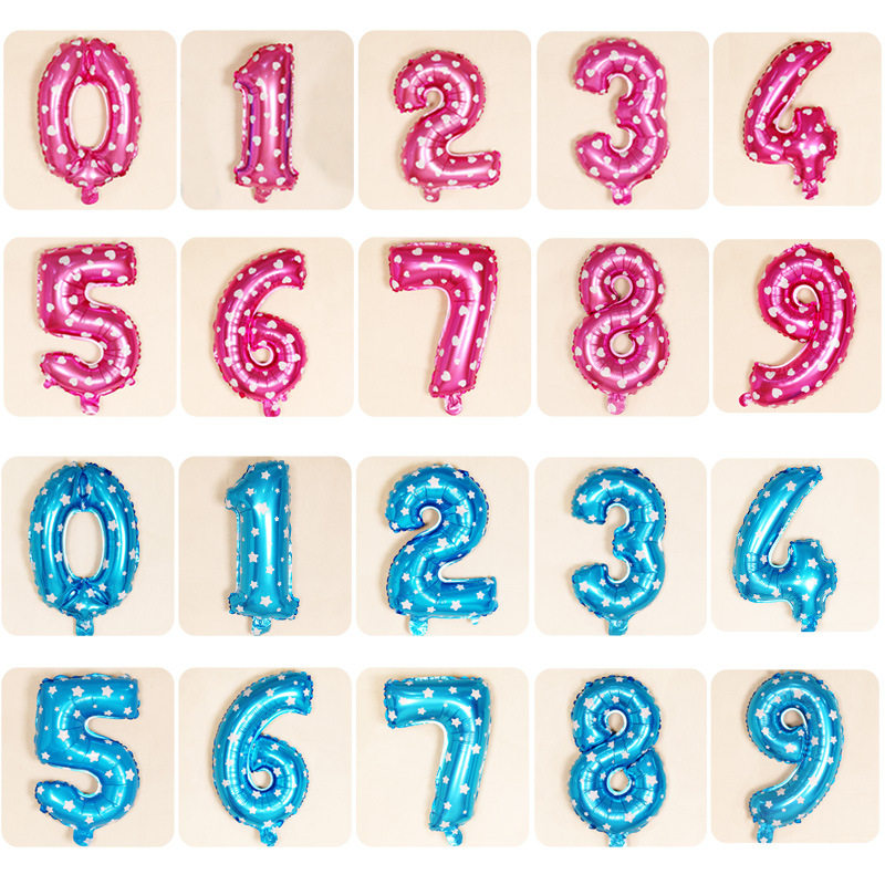 32寸大号数字铝箔铝膜气球大宝宝百天宴周岁生日布置派对场景装饰