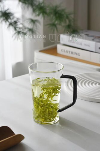 Chikao奇高新款加厚中国风回字纹大容量带把家用茶楼办公杯绿茶杯