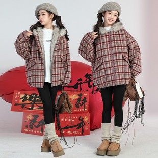 女童妮子褂子加绒大衣新款长毛保暖外套中大通洋气仿皮草棉服衣潮