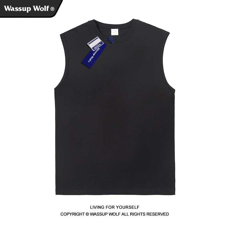 Wassup Wolf夏季潮牌纯色运动背心男无袖上衣坎肩情侣内搭打底衫,男装,背心,淘宝优惠券,粉丝福利购,淘宝优惠卷
