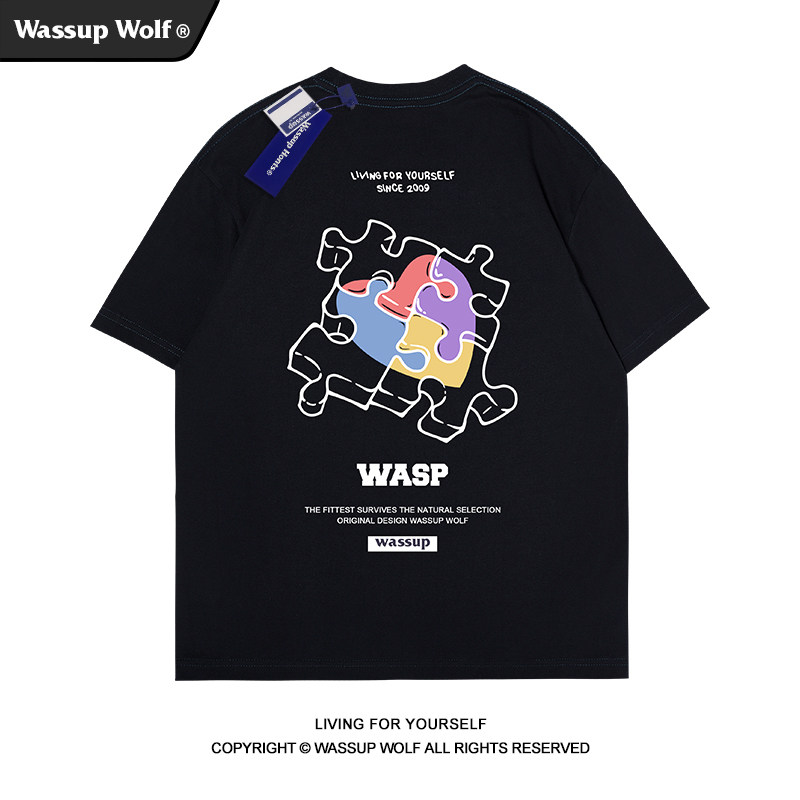 wassupwolf重磅纯棉短袖