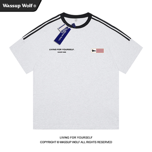 wassupwolf重磅纯棉短袖