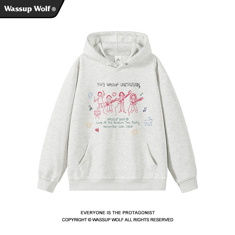 wassupwolf美式重磅卫衣