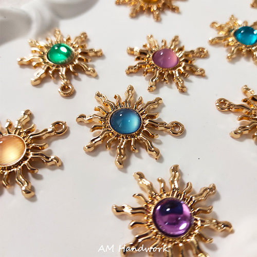 巴洛克宝石透明太阳花手工diy痛包装饰手链团扇配件闪亮精致饰品