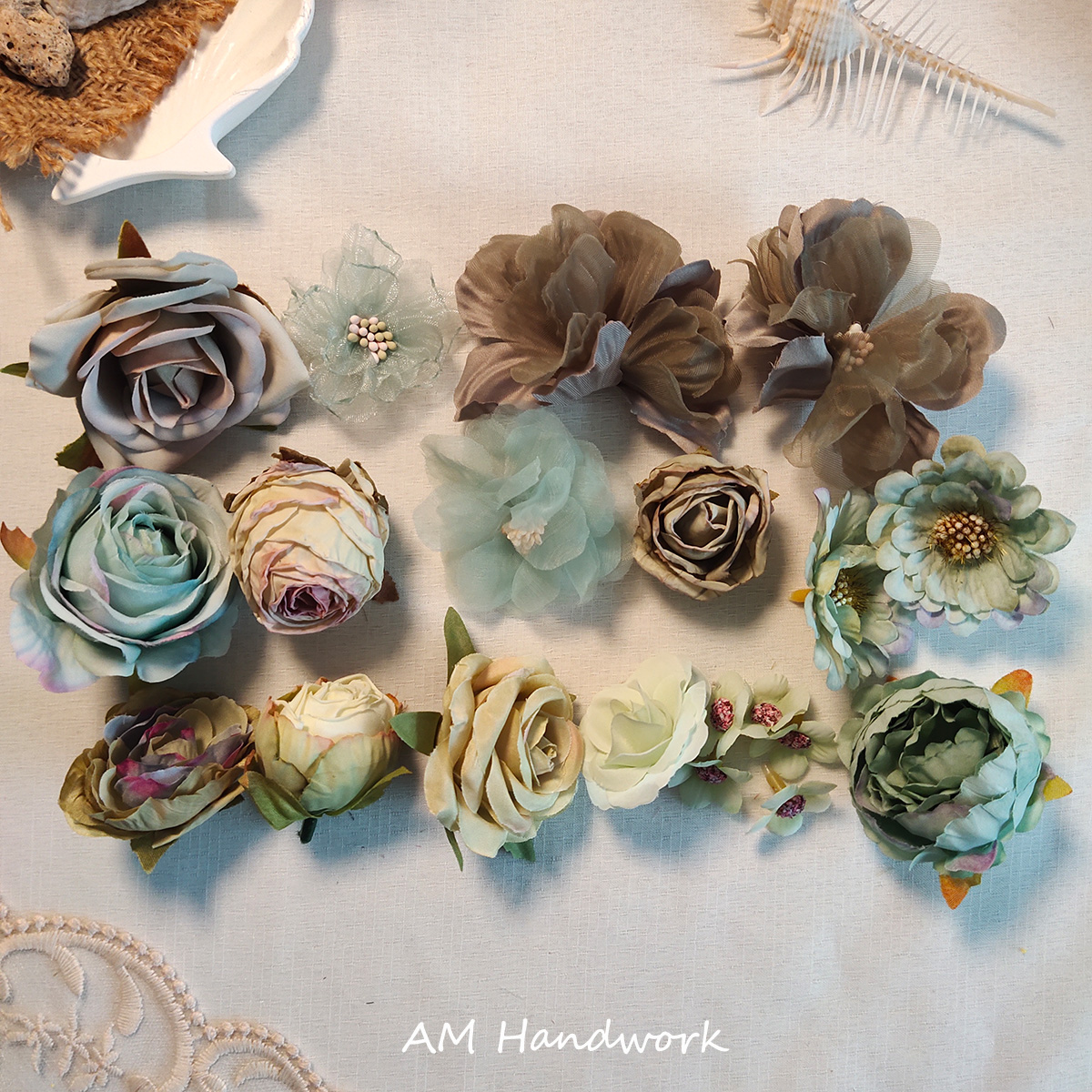 绢花仿真花组合材料包 手工diy装饰花朵花环婚礼 装饰拍照背景花