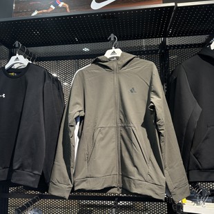 阿迪达斯正品 男子加绒夹克保暖连帽户外防风运动训练外套IX9059