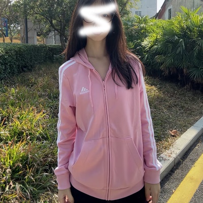 阿迪达斯正品W 3S FT FZ HD女士运动训练连帽针织外套HL2059