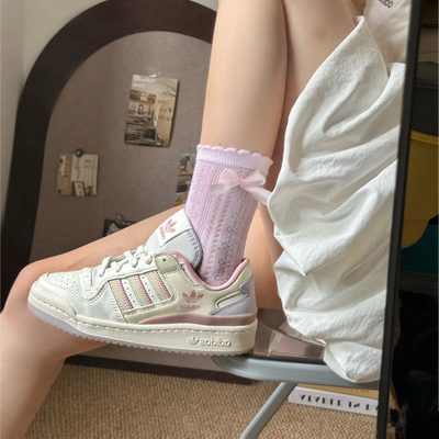 阿迪达斯三叶草男女鞋FORUM篮球风低帮运动休闲板鞋小白鞋JQ6702