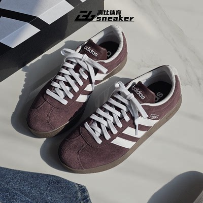阿迪达斯VL Court 2.0男女德训鞋棕白【T头鞋】低帮板鞋JR8318
