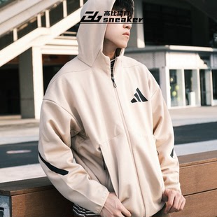 阿迪达斯Z.N.E系列春秋男女外套针织连帽保暖运动训练夹克JF2445