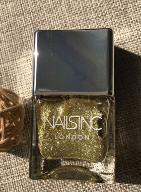 Nails inc金色带闪指甲油无盒14ml英国产