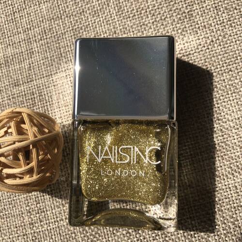 Nails inc金色带闪指甲油无盒14ml英国产