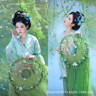 杨柳意帷帽汉服斗笠纱帽古风超长流苏防晒超仙纱幔帽子拍照道具