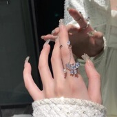 高级感超仙气质珍珠蝴蝶戒指女小众精致轻奢食指戒冷淡风ins指环