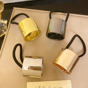 ins韩版~欧美时尚高级感扎发皮筋高级感金属低马尾发绳发扣马尾扣