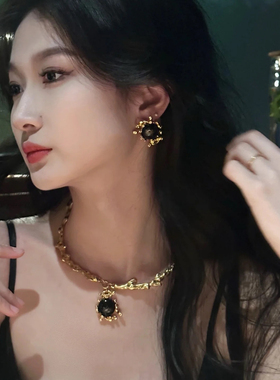 欧美宫廷中古风几何金属耳环