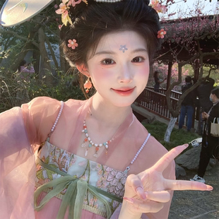 汉服软璎珞古风珍珠铃兰花项链女唐风宋制汉元素配饰汉元素国风