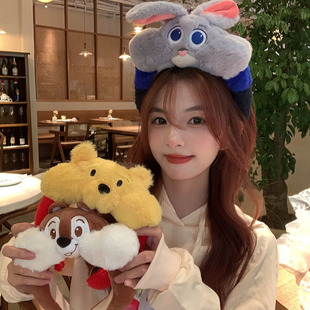 毛绒卡通草莓熊噗噗发箍搞怪火腿猪发卡洗脸头箍少女卖萌兔子头饰