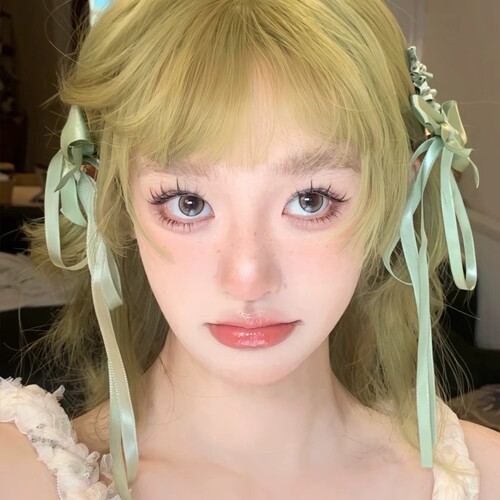 可爱森系绿色蝴蝶结飘带发夹