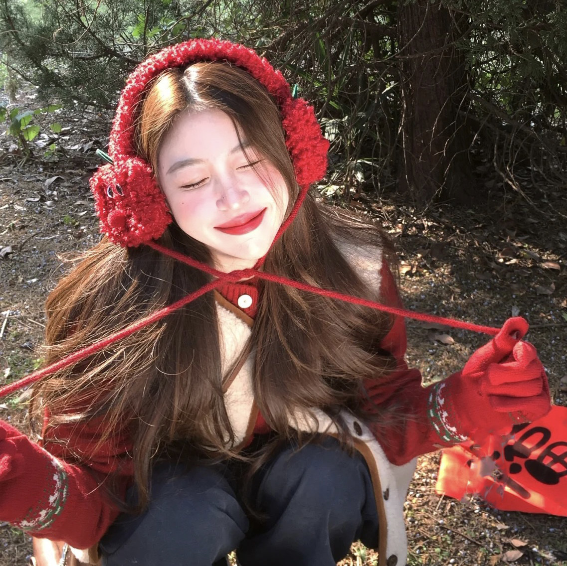 红色毛绒苹果耳暖保暖护耳包可爱耳罩新年配饰防寒耳捂子拍照耳套,饰品/流行首饰/时尚饰品新,发饰,淘宝优惠券,粉丝福利购,淘宝优惠卷