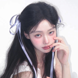 芭蕾少女紫色蝴蝶结飘带发夹氛围感双马尾绑发丝带甜美公主头发饰