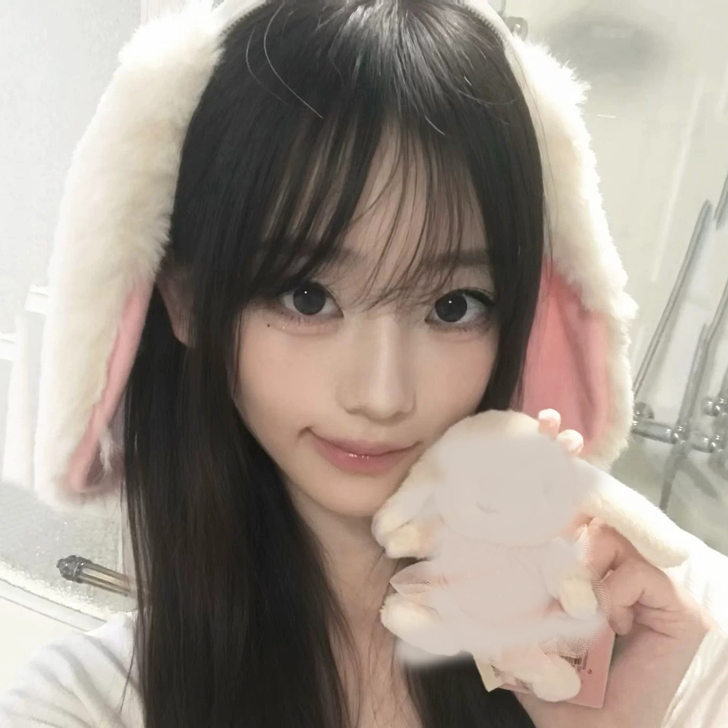软萌可爱白色垂耳兔发箍女甜美Lolita毛绒兔耳朵发饰卡通拍照头饰