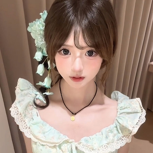 超仙氛围感绿色风铃花发夹